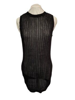 Ramona Black Knit Sleeveless Cover-Up 100% Cotton Women’s Size S